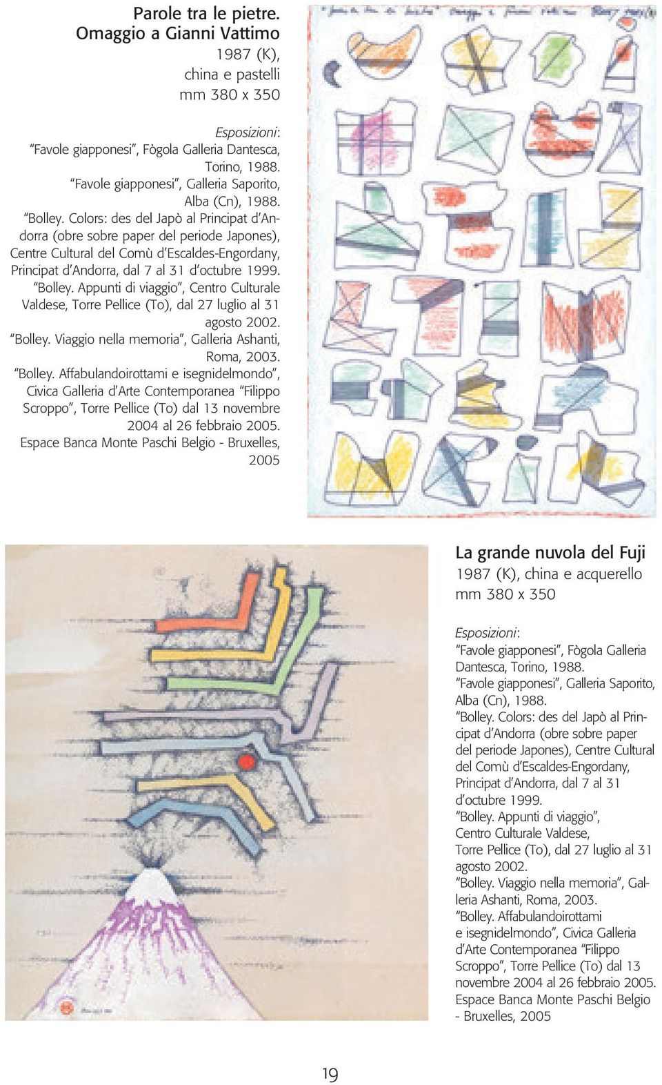 Colors: des del Japò al Principat d Andorra (obre sobre paper del periode Japones), Centre Cultural del Comù d Escaldes-Engordany, Principat d Andorra, dal 7 al 31 d octubre 1999. Bolley.