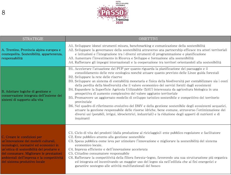 Sviluppare idonei strumenti misura, benchmarking e comunicazione della sostenibilità A2.