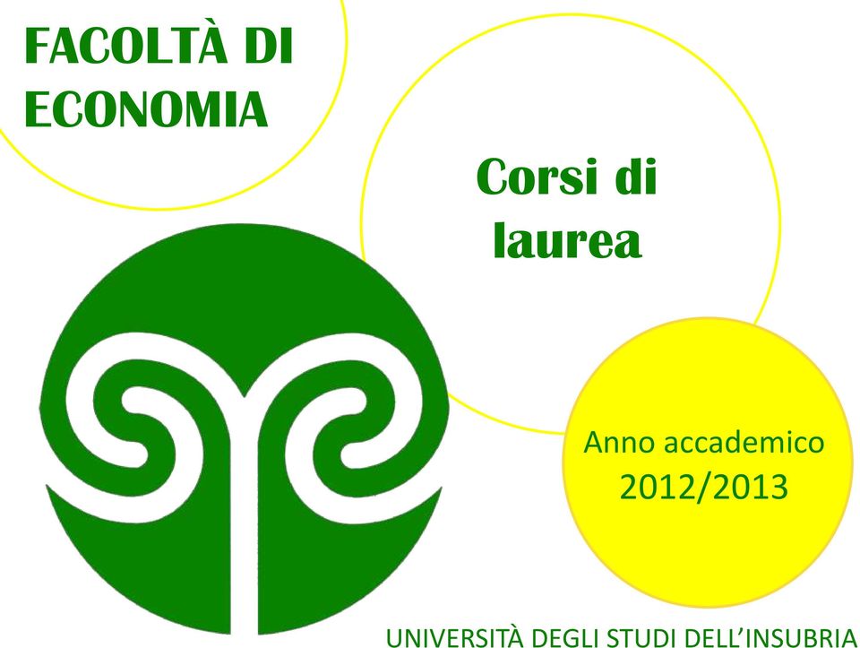 ECONOMIA Corsi di laurea