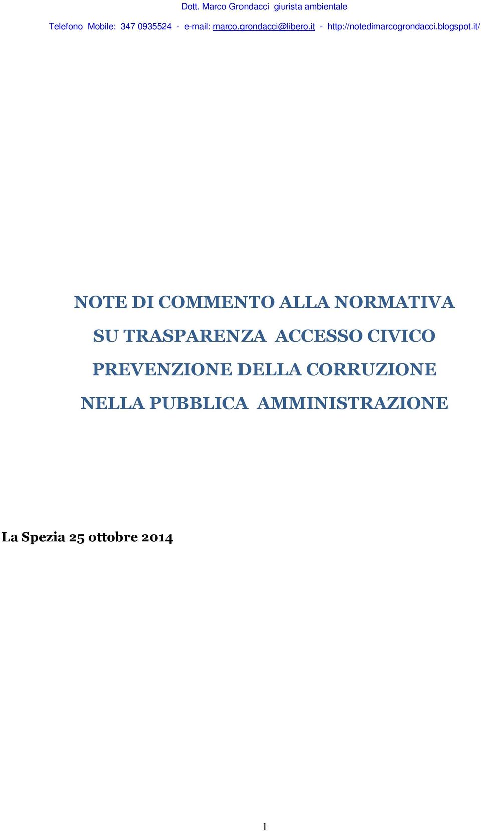 PREVENZIONE DELLA CORRUZIONE NELLA