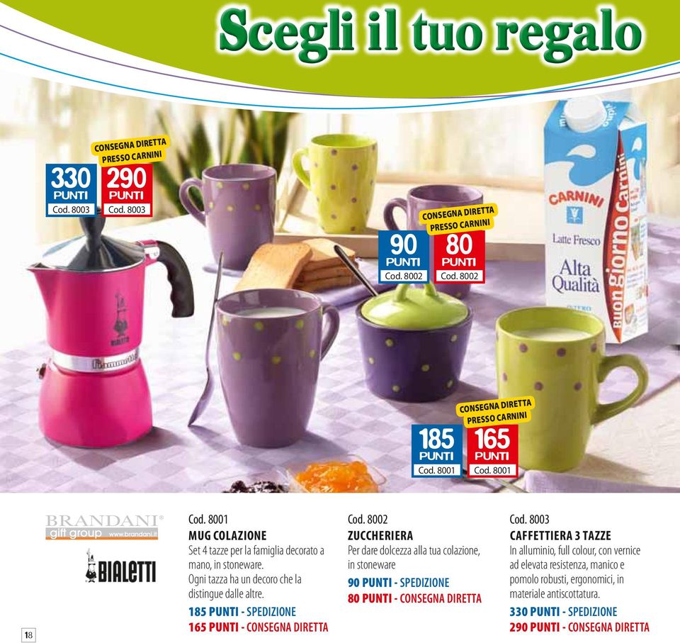 185 - SPEDIZIONE 165 - Cod. 8002 ZUCCHERIERA Per dare dolcezza alla tua colazione, in stoneware 90 - SPEDIZIONE 80 - Cod.