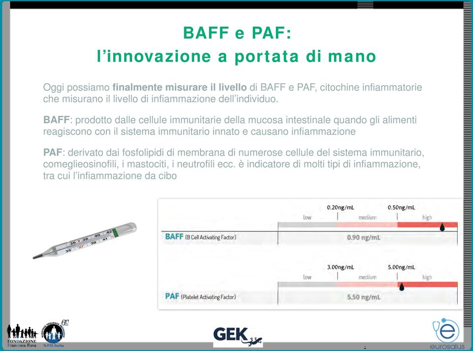 BAFF: prodotto dalle cellule immunitarie della mucosa intestinale quando gli alimenti reagiscono con il sistema immunitario innato e