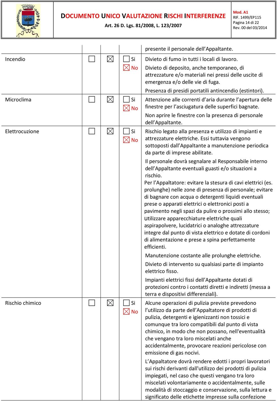 Attenzione alle correnti d aria durante l apertura delle finestre per l asciugatura delle superfici bagnate. n aprire le finestre con la presenza di personale dell Appaltante.