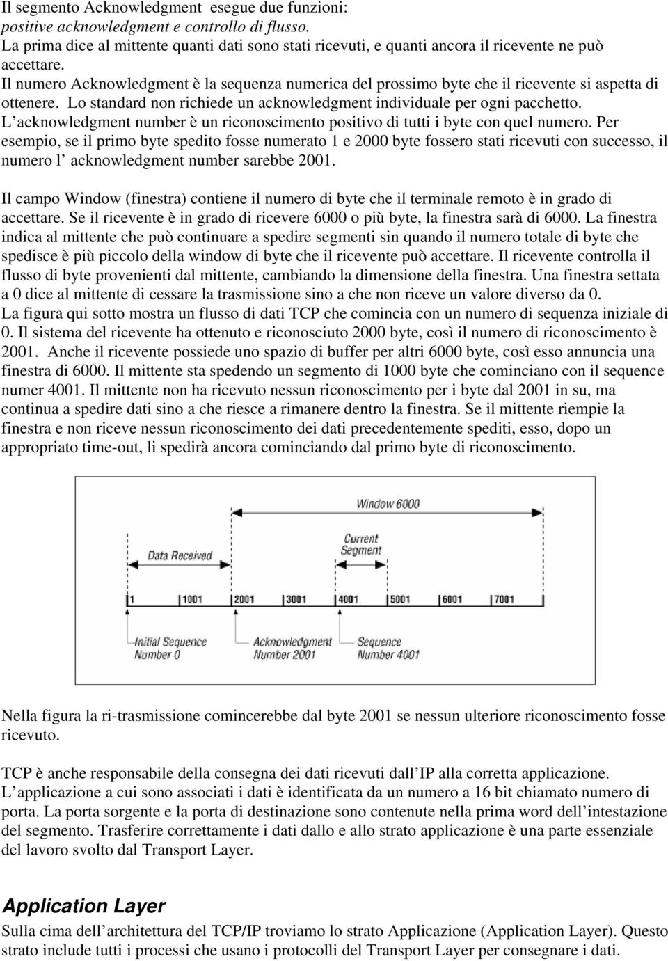 L acknowledgment number è un riconoscimento positivo di tutti i byte con quel numero.