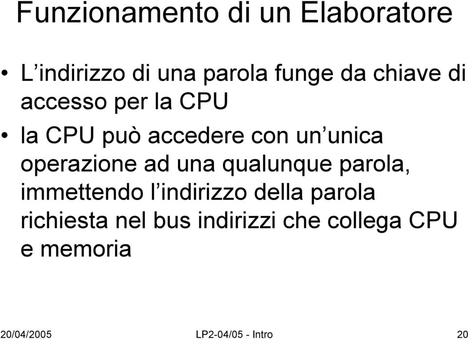 operazione ad una qualunque parola, immettendo l indirizzo della parola