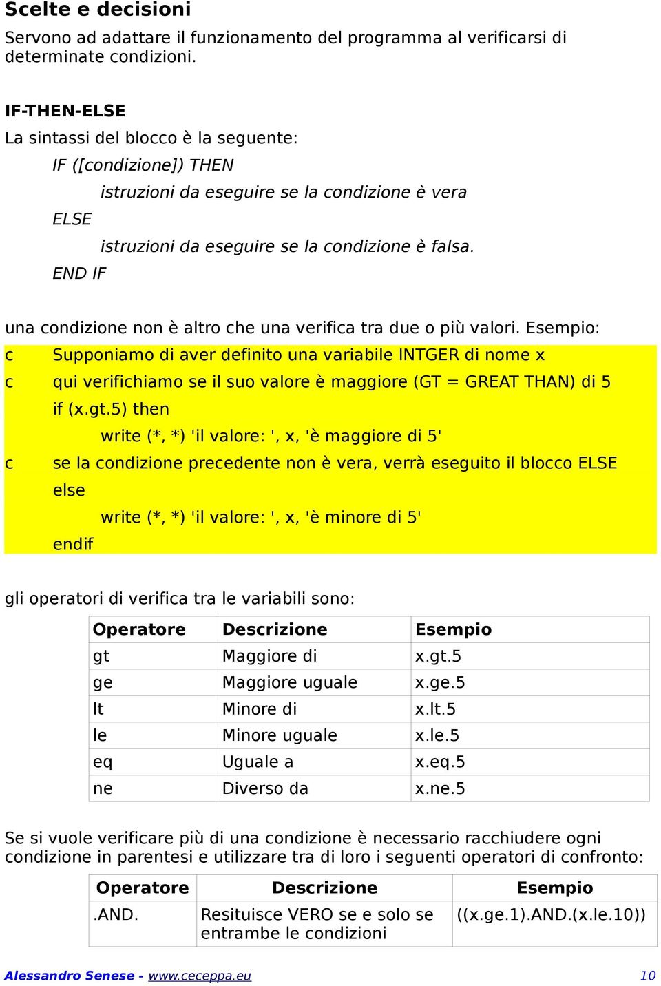 END IF una ondizione non è altro he una verifia tra due o più valori.