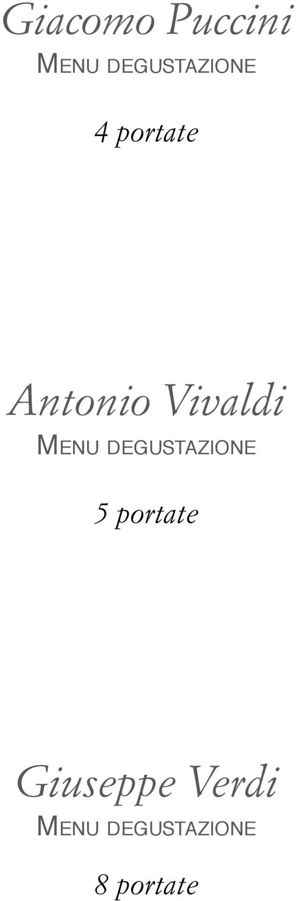 Vivaldi Menu degustazione 5