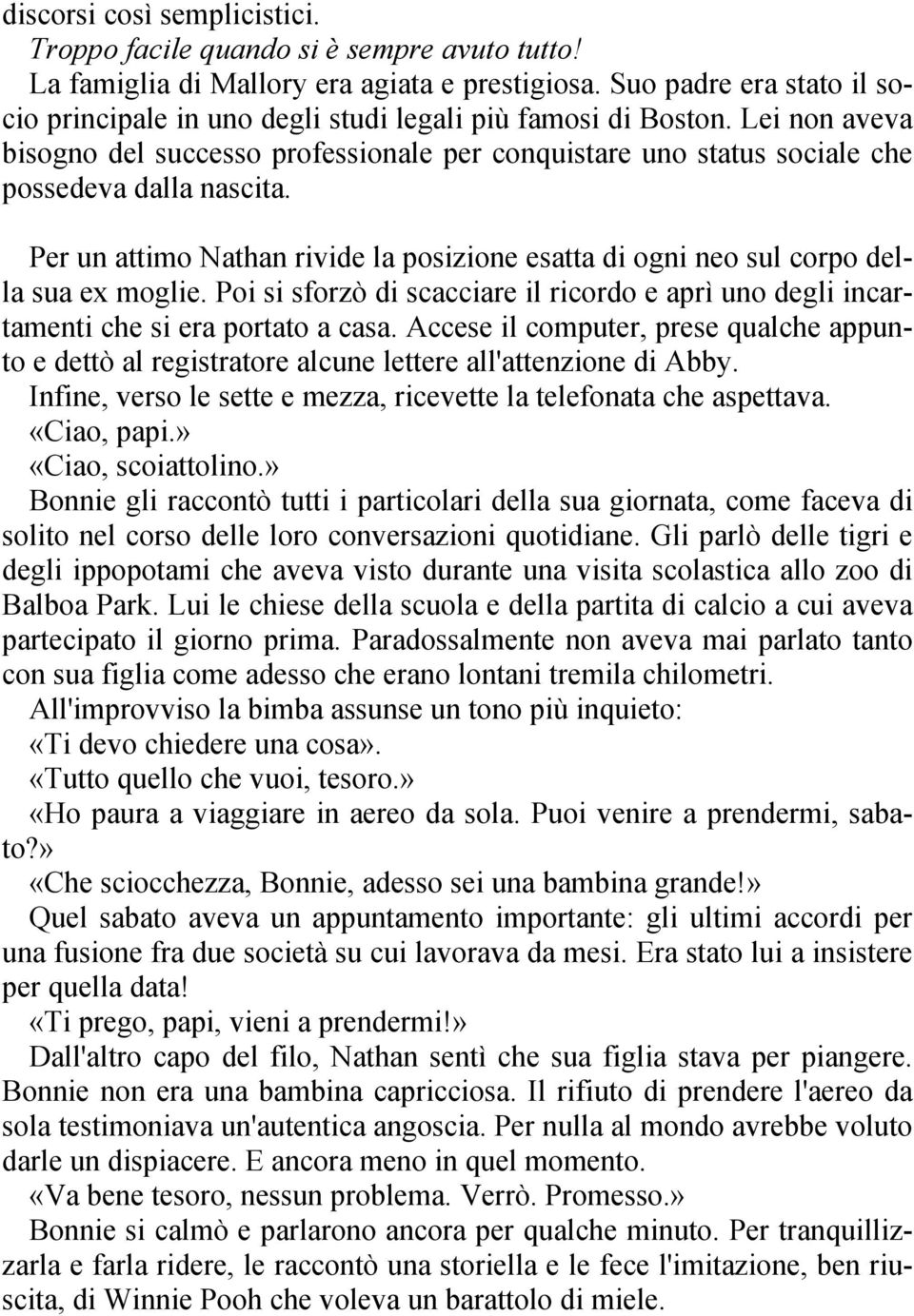 Per un attimo Nathan rivide la posizione esatta di ogni neo sul corpo della sua ex moglie. Poi si sforzò di scacciare il ricordo e aprì uno degli incartamenti che si era portato a casa.