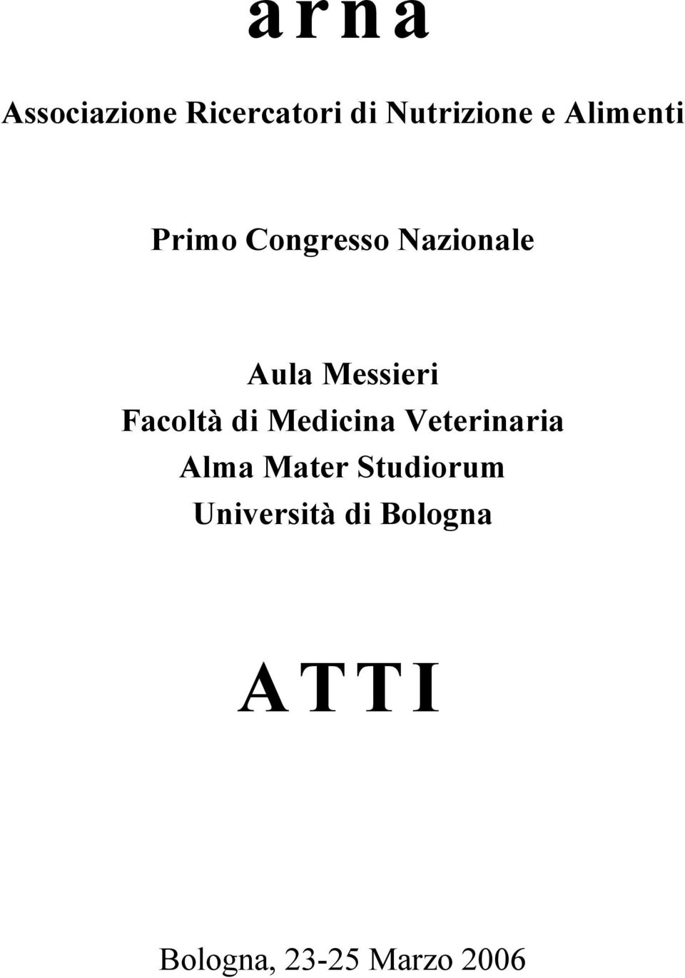 Facoltà di Medicina Veterinaria Alma Mater