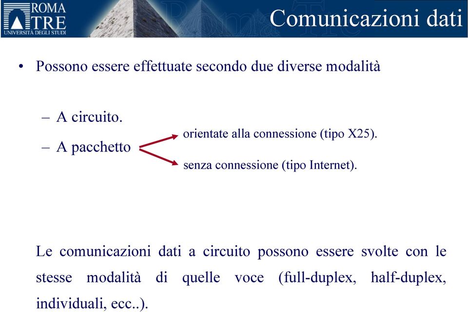 senza connessione (tipo Internet).