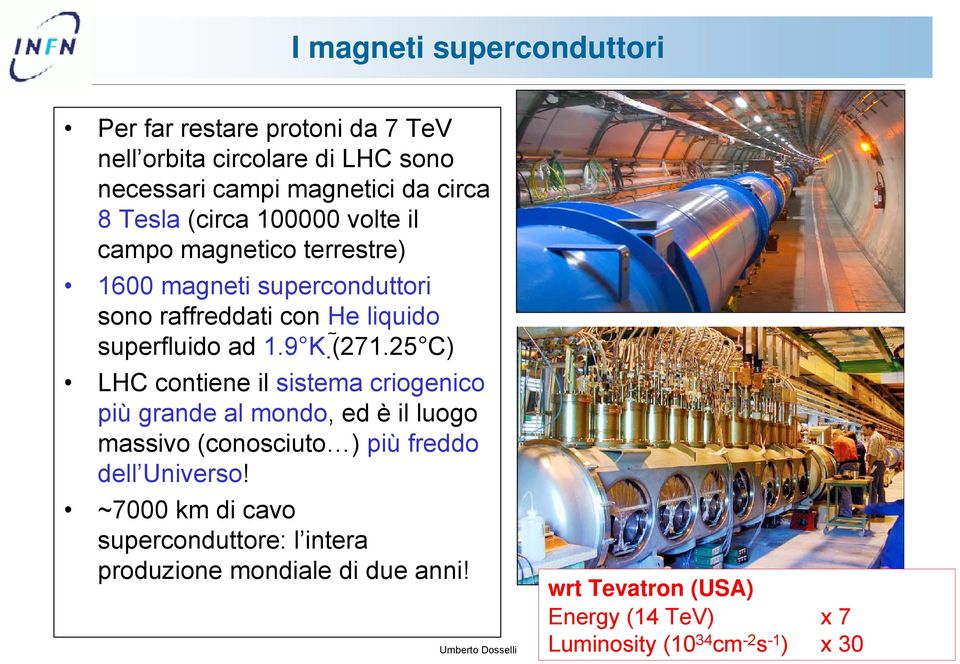 9 K ( 271.25 C) LHC contiene il sistema criogenico più grande al mondo, ed è il luogo massivo (conosciuto ) più freddo dell Universo!