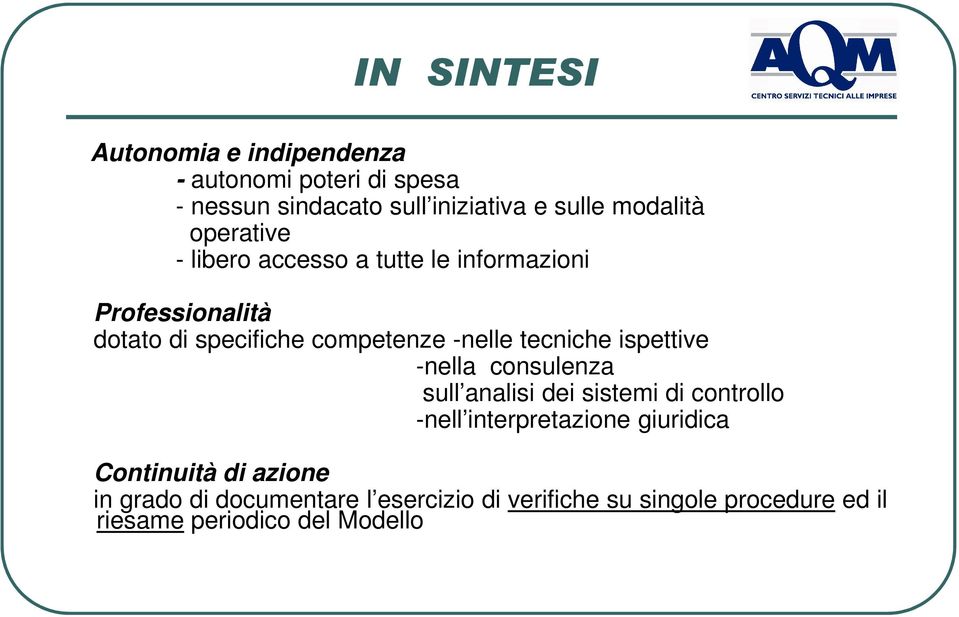 -nelle tecniche ispettive -nella consulenza sull analisi dei sistemi di controllo -nell interpretazione giuridica