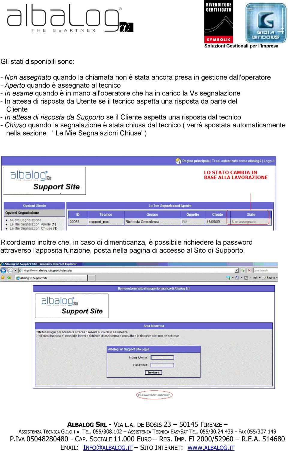 Supporto se il Cliente aspetta una risposta dal tecnico - Chiuso quando la segnalazione è stata chiusa dal tecnico ( verrà spostata automaticamente nella sezione ' Le Mie