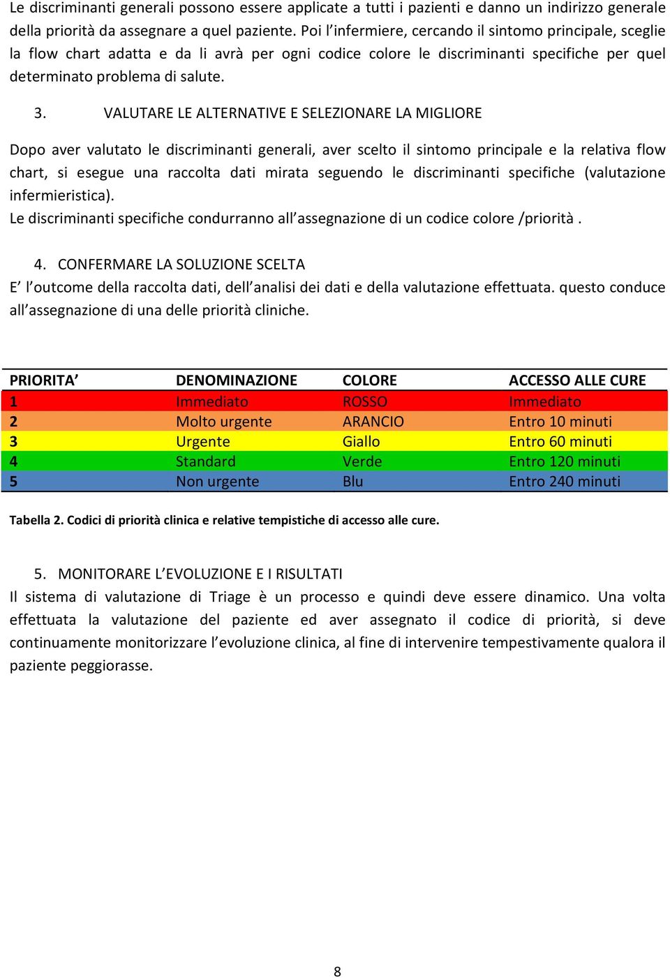 VALUTARE LE ALTERNATIVE E SELEZIONARE LA MIGLIORE Dopo aver valutato le discriminanti generali, aver scelto il sintomo principale e la relativa flow chart, si esegue una raccolta dati mirata seguendo