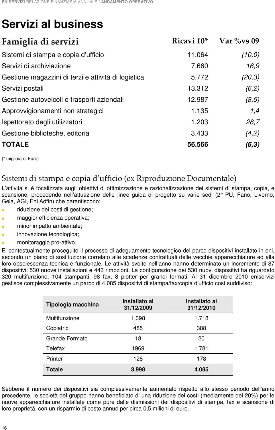 987 (8,5) Approvvigionamenti non strategici 1.135 1,4 Ispettorato degli utilizzatori 1.203 28,7 Gestione biblioteche, editoria 3.433 (4,2) TOTALE 56.