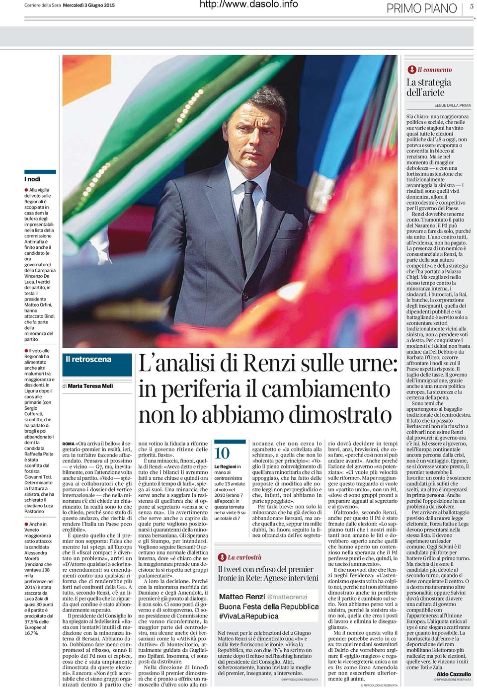 I vertici del partito, in testa il presidente Matteo Orfini, hanno attaccato Bindi, che fa parte della minoranza del partito Il voto alle Regionali ha alimentato anche altri malumori tra maggioranza