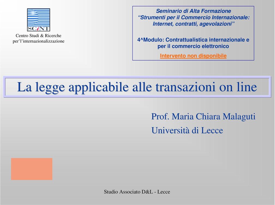 disponibile La legge applicabile alle