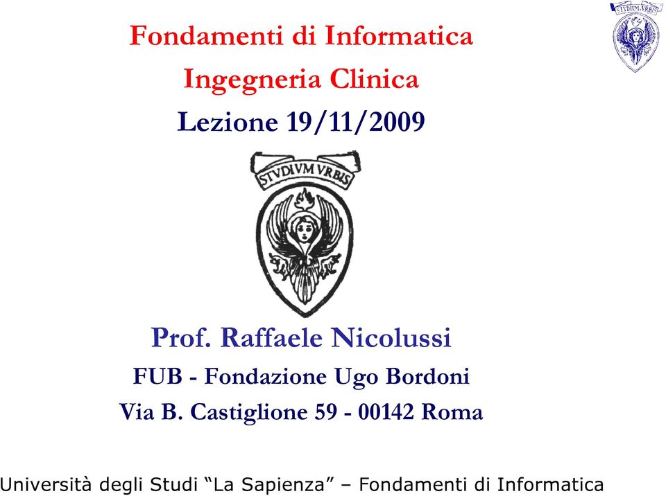 Raffaele Nicolussi FUB - Fondazione