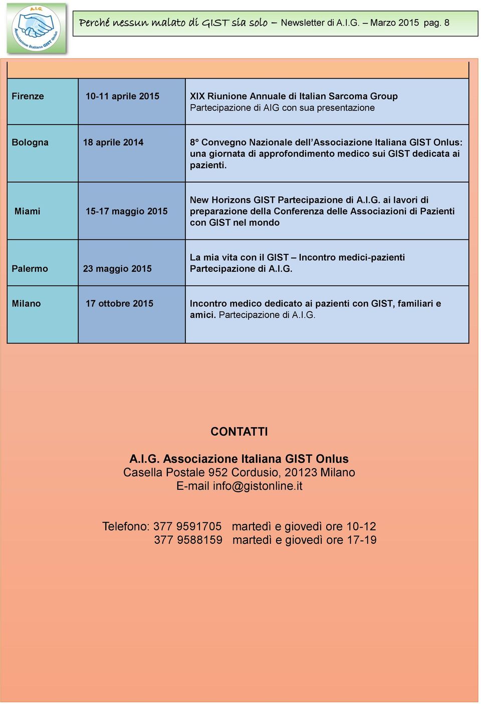 Onlus: una giornata di approfondimento medico sui GI