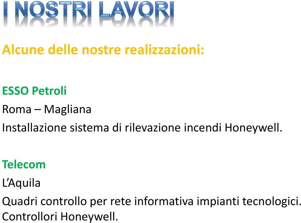 Telecom L Aquila Quadri controllo per rete