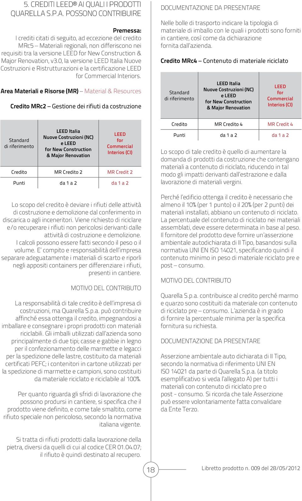 New Construction & Major Renovation, v3.0, la versione LEED Italia Nuove Costruzioni e Ristrutturazioni e la certificazione LEED for Commercial Interiors.