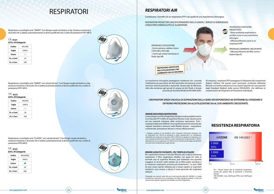 REPIRATORI PROGETTATI PECIFICATAENTE PER A ANITA', I ERVIZI DI EERGENZA, 'INDUTRIA FARACEUTICA E AIENTARE.