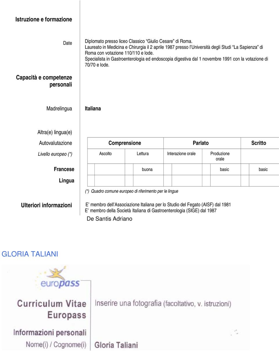 Specialista in Gastroenterologia ed endoscopia digestiva dal 1 novembre 1991 con la votazione di 70/70 e lode.