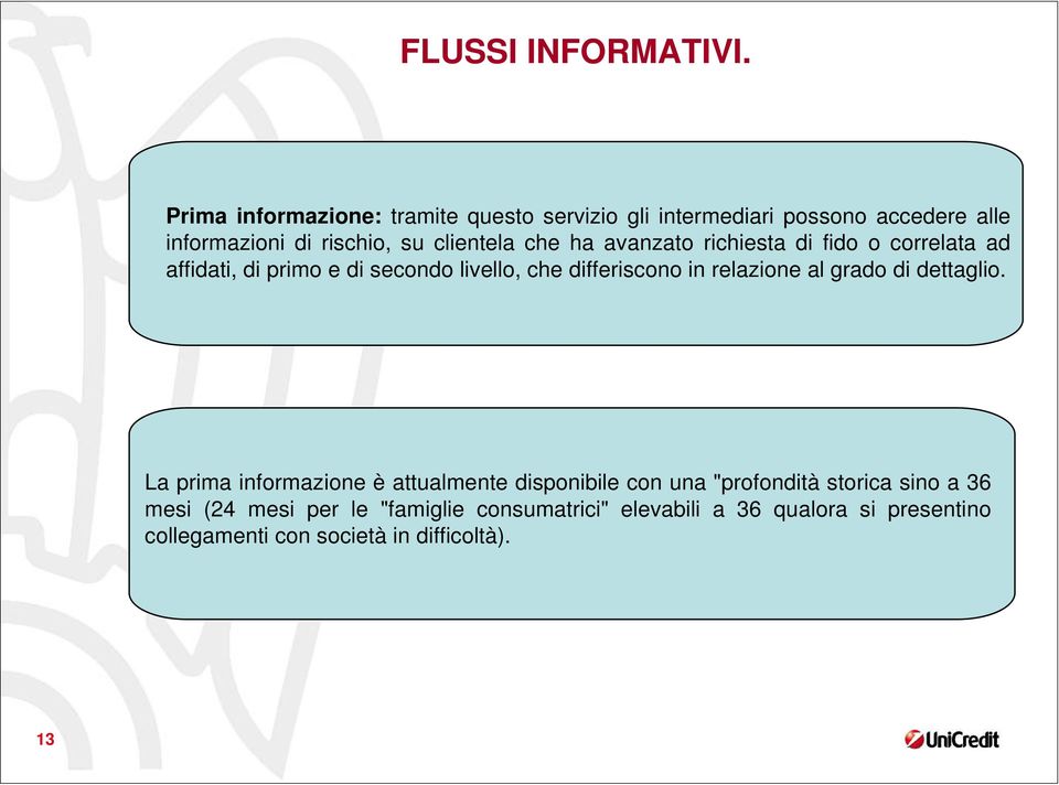 che ha avanzato richiesta di fido o correlata ad affidati, di primo e di secondo livello, che differiscono in relazione al