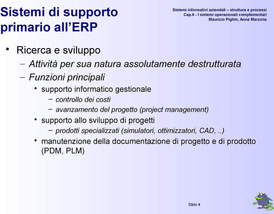 del progetto (project management) supporto allo sviluppo di progetti prodotti specializzati