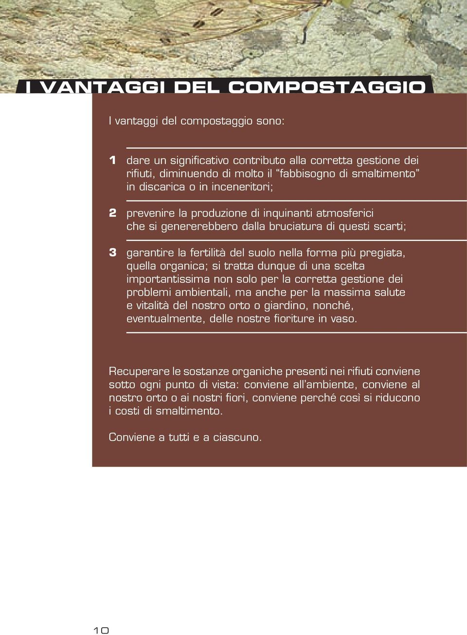 si tratta dunque di una scelta importantissima non solo per la corretta gestione dei problemi ambientali, ma anche per la massima salute e vitalità del nostro orto o giardino, nonché, eventualmente,