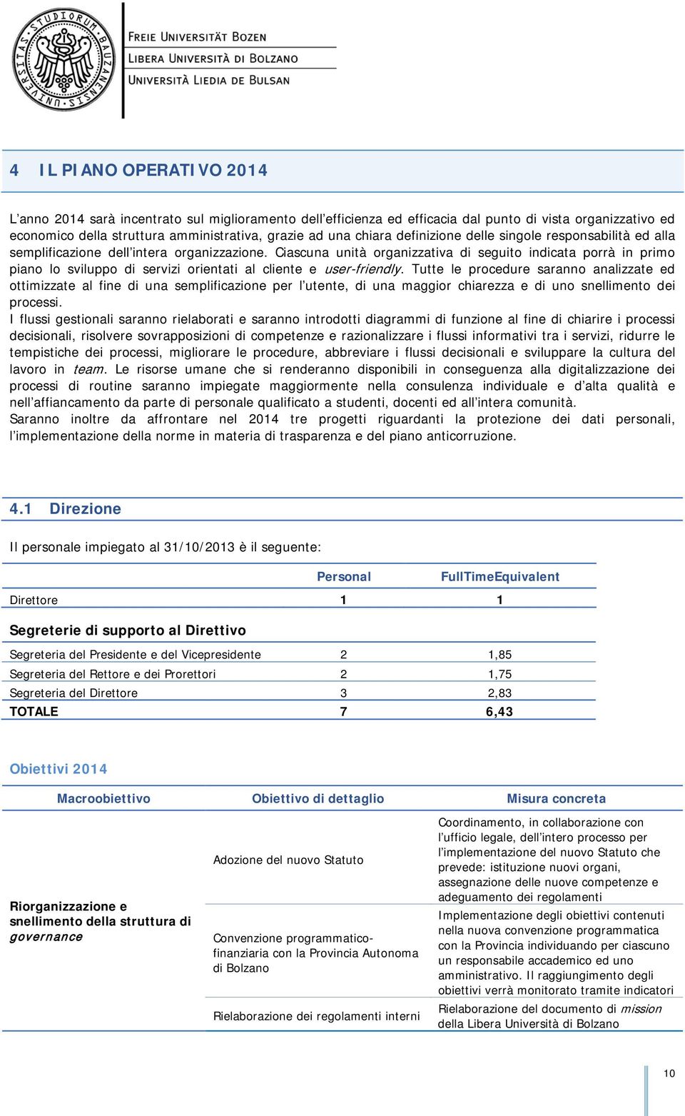 Ciascuna unità organizzativa di seguito indicata porrà in primo piano lo sviluppo di servizi orientati al cliente e user-friendly.