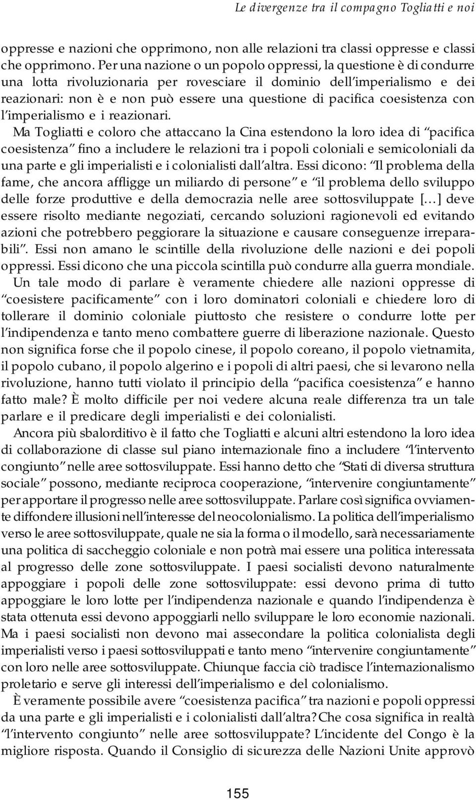 pacifica coesistenza con l imperialismo e i reazionari.