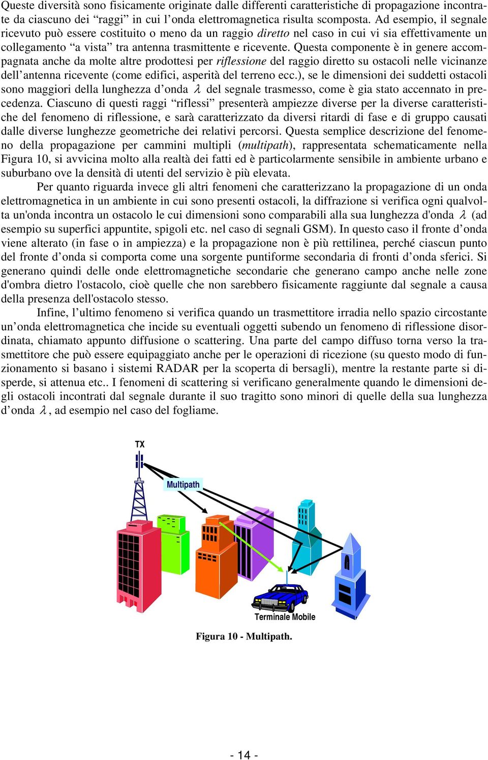 Questa componente è n genere accompagnata anche da molte altre prodottes per rflessone del raggo dretto su ostacol nelle vcnanze dell antenna rcevente (come edfc, aspertà del terreno ecc.