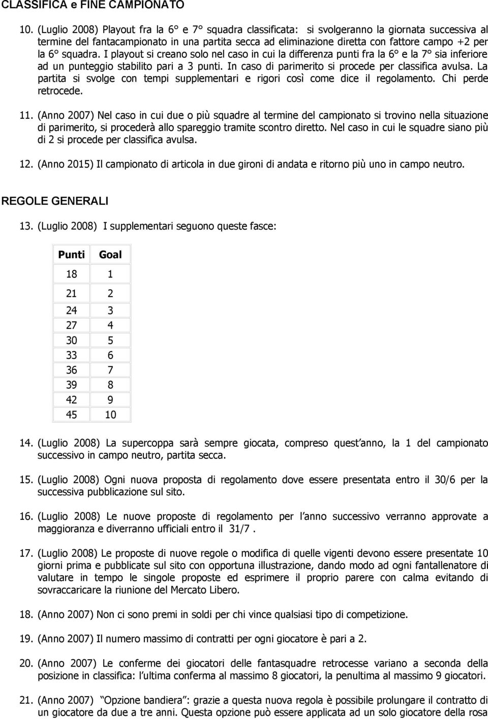 6 squadra. I playout si creano solo nel caso in cui la differenza punti fra la 6 e la 7 sia inferiore ad un punteggio stabilito pari a 3 punti. In caso di parimerito si procede per classifica avulsa.