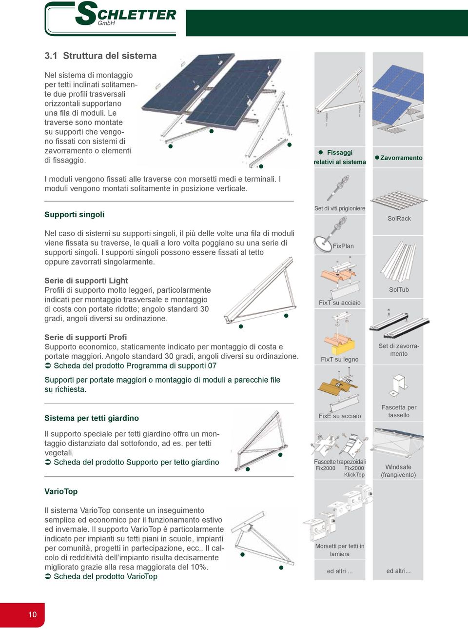 I moduli vengono montati solitamente in posizione verticale.