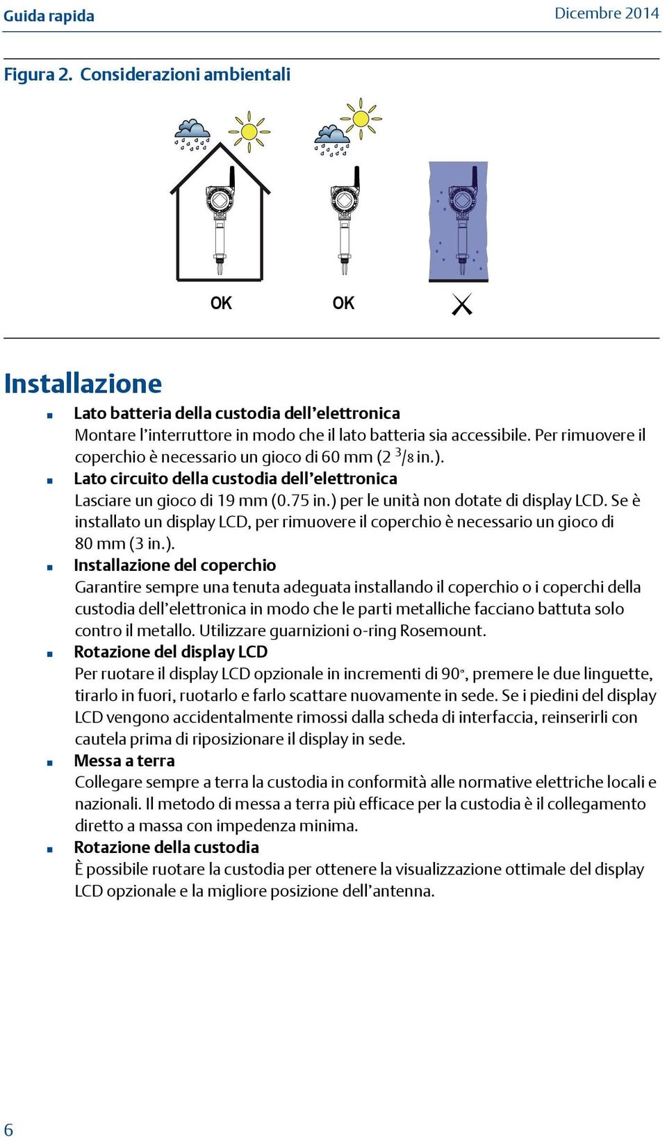 Se è installato un display LCD, per rimuovere il coperchio è necessario un gioco di 80 mm (3 in.).