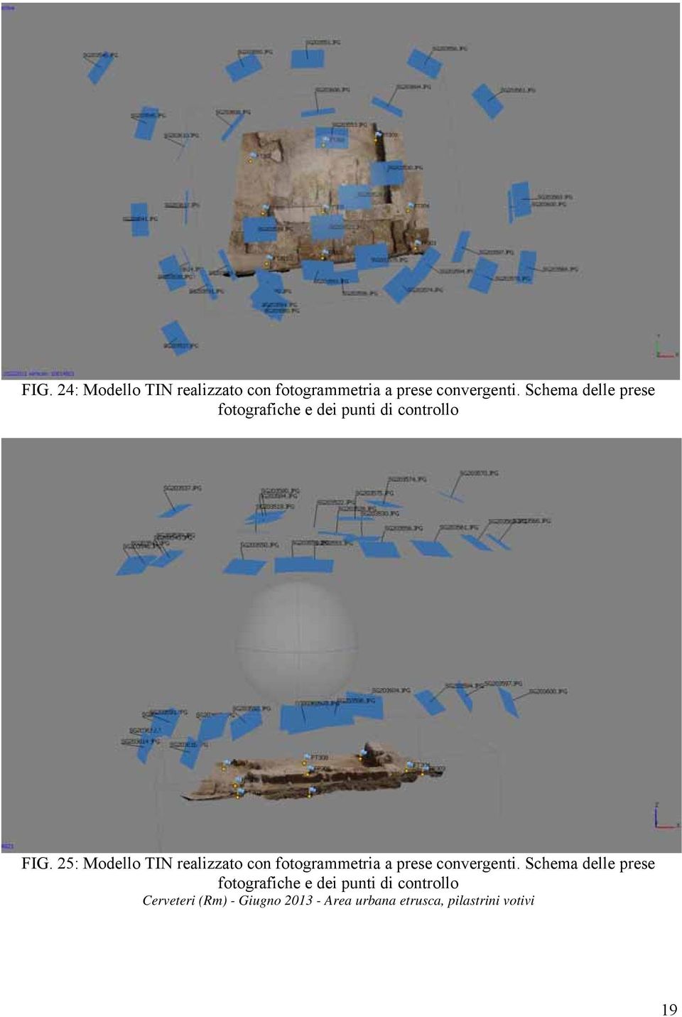 25: Modello TIN realizzato con fotogrammetria a prese convergenti.