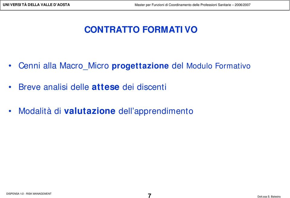 Formativo Breve analisi delle attese dei