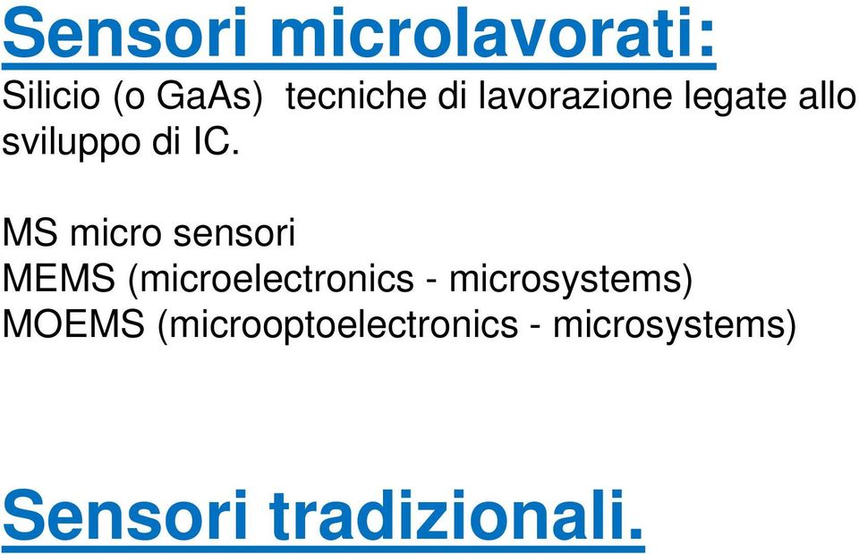 MS micro sensori MEMS (microelectronics -