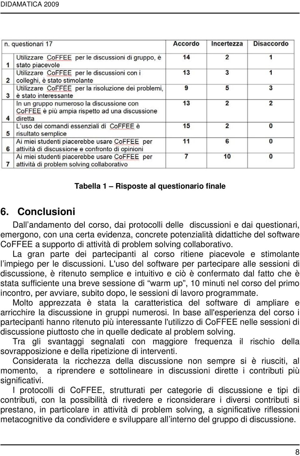 di problem solving collaborativo. La gran parte dei partecipanti al corso ritiene piacevole e stimolante l impiego per le discussioni.