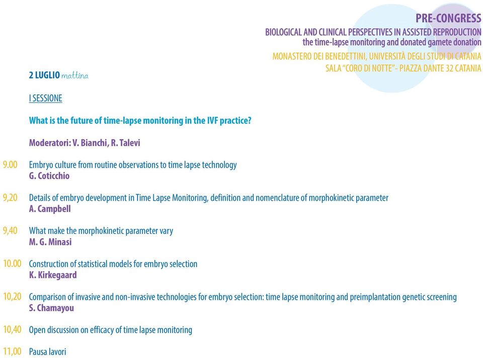 00 10,20 10,40 11,00 Embryo culture from routine observations to time lapse technology G.