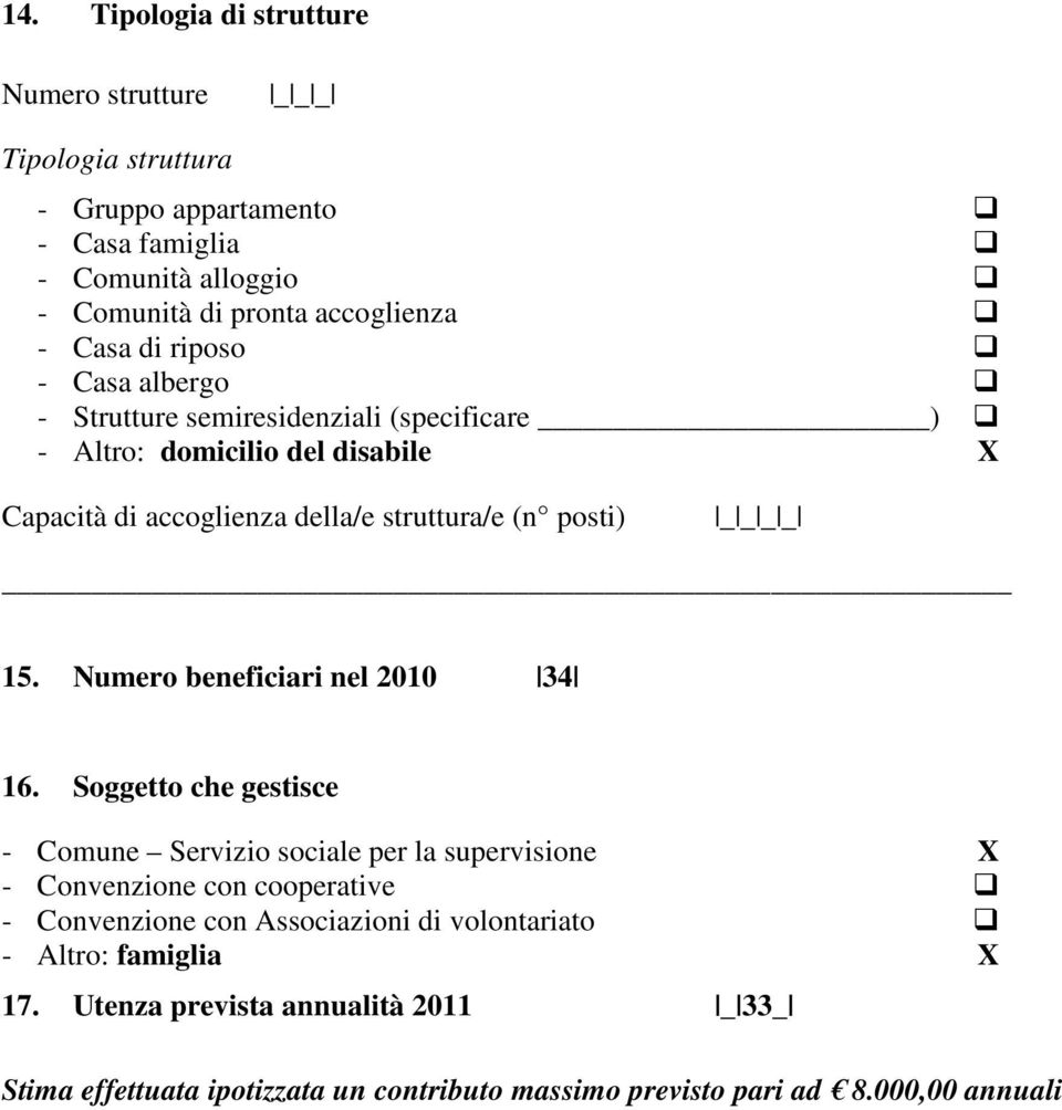 _ _ 15. Numero beneficiari nel 2010 34 16.