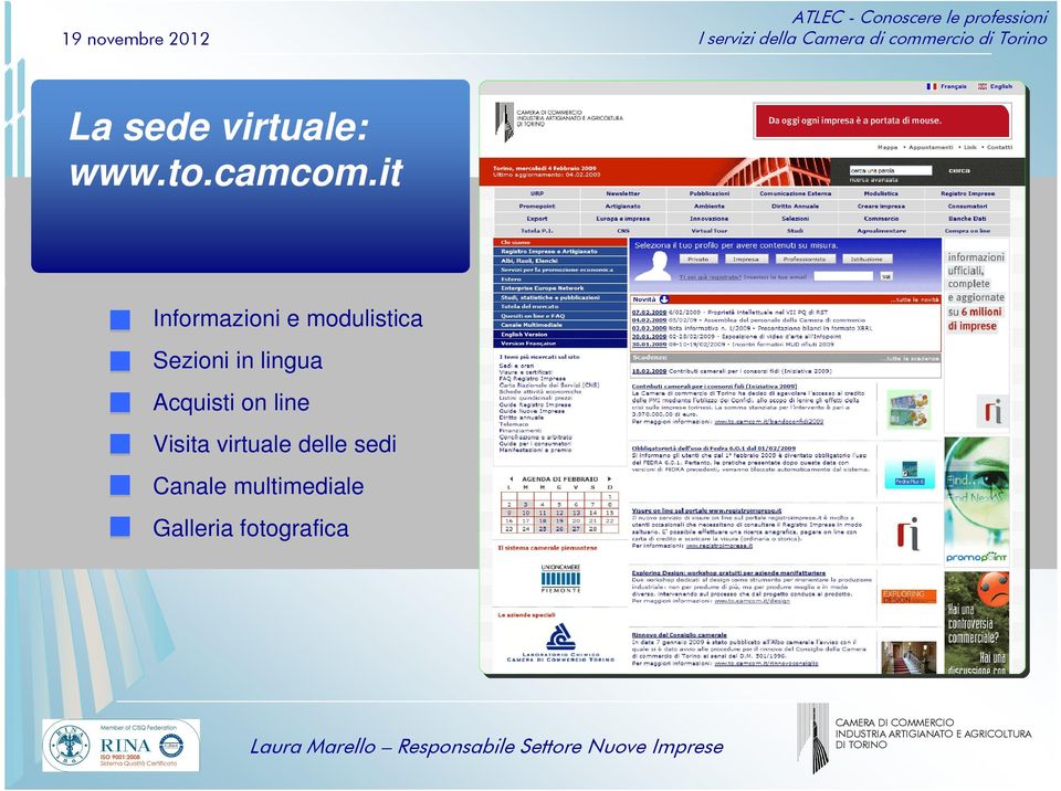 modulistica Sezioni in lingua Acquisti on line