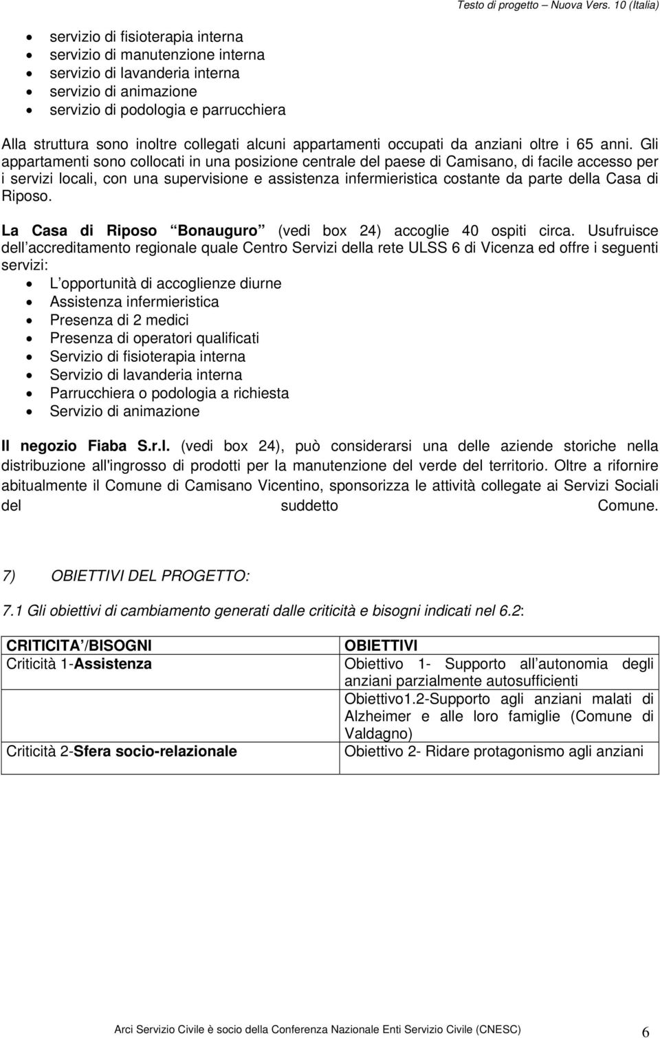 Gli appartamenti sono collocati in una posizione centrale del paese di Camisano, di facile accesso per i servizi locali, con una supervisione e assistenza infermieristica costante da parte della Casa