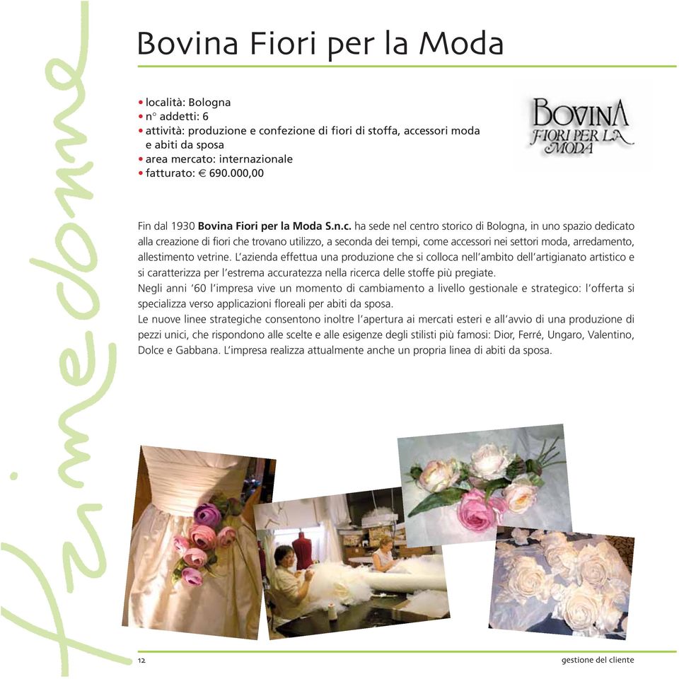 ha sede nel centro storico di Bologna, in uno spazio dedicato alla creazione di fiori che trovano utilizzo, a seconda dei tempi, come accessori nei settori moda, arredamento, allestimento vetrine.
