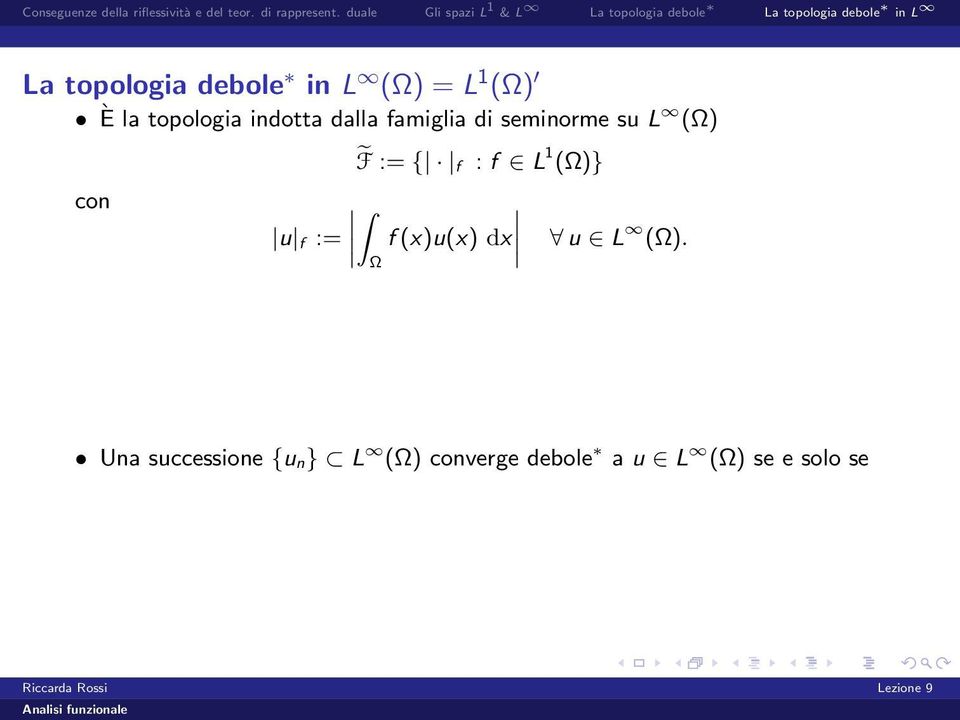 F := { f Ω f (x)u(x) dx : f L 1 (Ω)} u L (Ω).