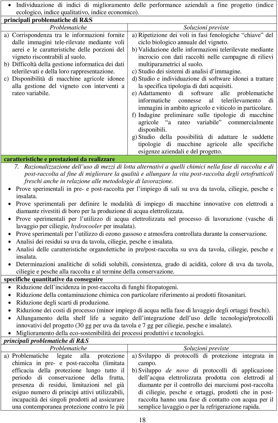 riscontrabili al suolo. b) Difficoltà della gestione informatica dei dati telerilevati e della loro rappresentazione.