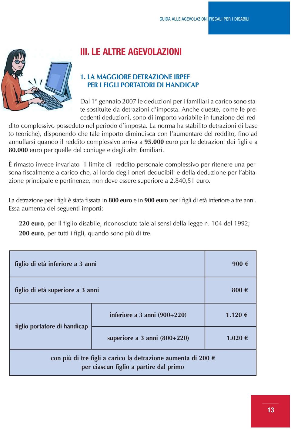 La norma ha stabilito detrazioni di base (o teoriche), disponendo che tale importo diminuisca con l aumentare del reddito, fino ad annullarsi quando il reddito complessivo arriva a 95.