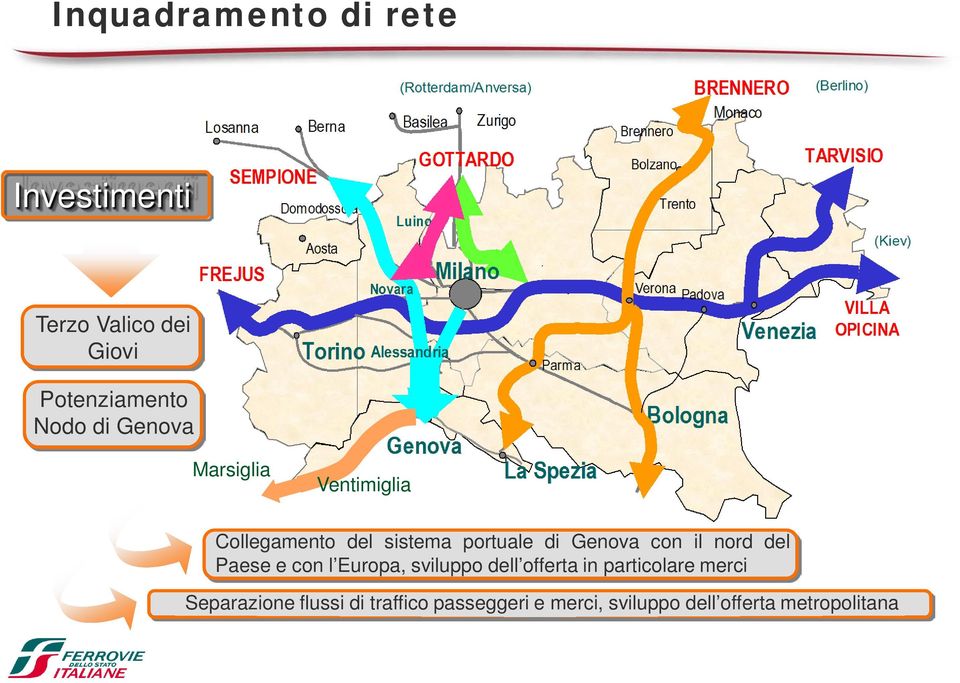 nord del Paese e con l Europa, sviluppo dell offerta in particolare merci