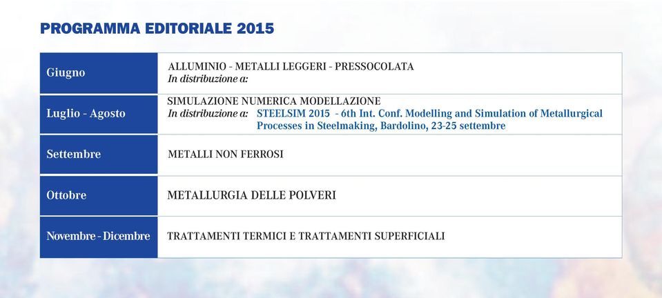 Modelling and Simulation of Metallurgical Processes in Steelmaking, Bardolino, 23-25 settembre METALLI